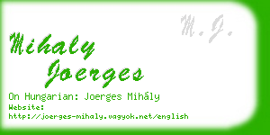 mihaly joerges business card